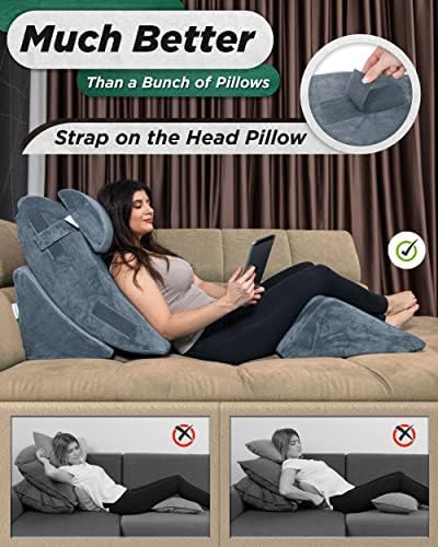 Lunix 4pcs Orthopedic Bed Wedge Pillow Set with Hot Cold Pack