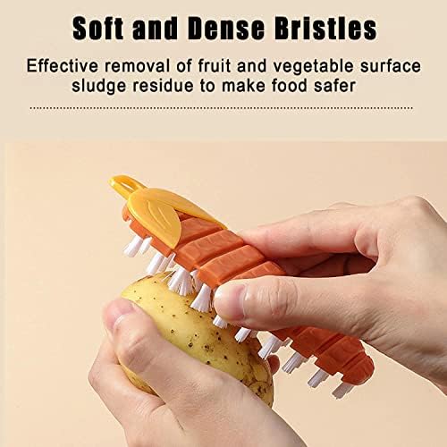 Tiankohelan 2 Pcs Bendable Vegetable Brush for Cleaning Fruits and Vegetables