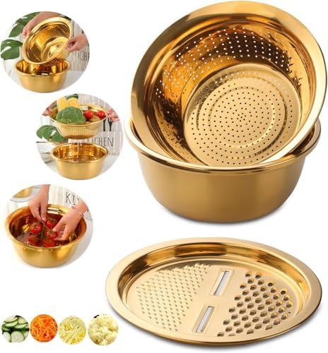QOBIMOON 3PC Colander Set Stainless Steel