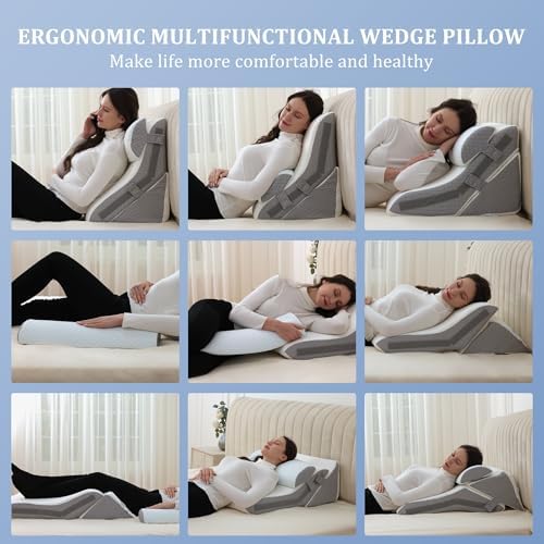 Flyxunfri Adjustable Wedge Pillow Set 9-20 Inches