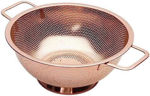 BLAGAIN 3-Quart Rose Gold Colander with Handle 1