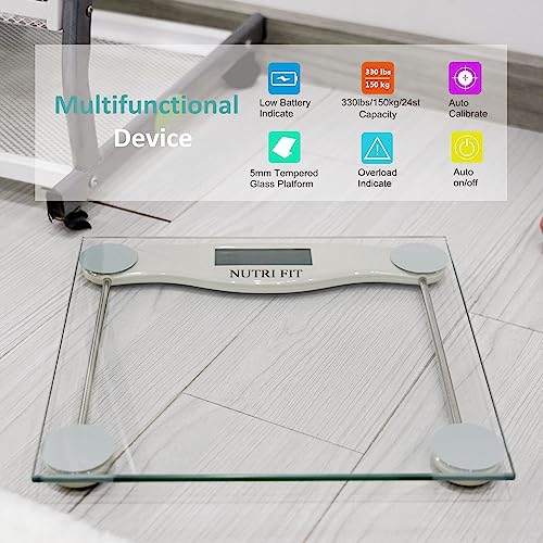 NUTRI FIT Digital Bathroom Scale for Weight Loss