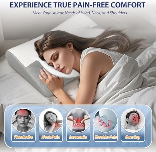 LUOFNI Contoured Neck Support Pillow for Side Sleepers