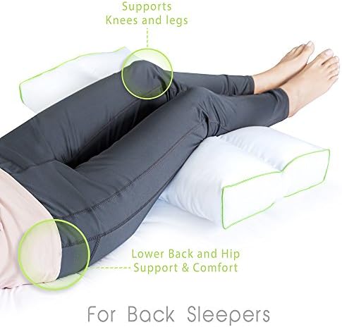 Sleep Yoga Knee Support Pillow for Back and Side Sleepers