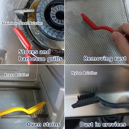 12Pcs Crevice Cleaning Brush Set for Bathrooms Kitchens Windows Showers