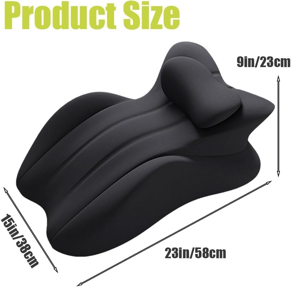 Discreet Couples Wedge Pillow - Memory Foam Support Black