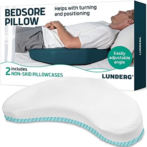 Lunderg Bedsore Prevention Pillow Wedge with 2 Non-Slip Covers Adjustable Slope
