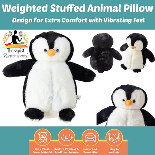 Snugglekid Penguin Vibrating Weighted Pillow for Kids Adults