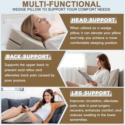 Sokoro Bed Wedge Pillow for Sleep Apnea and Pregnancy Support