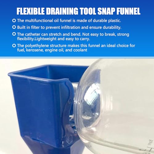 2 PCS Auto Flexible Funnel with Extendable Spout and Snap Seal