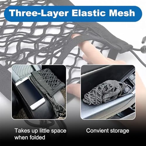 NARATI 3-Layer Car Mesh Organizer Storage Pocket