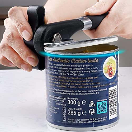 RICKUNCL Manual Can Opener with Soft Grip and Smooth Edge