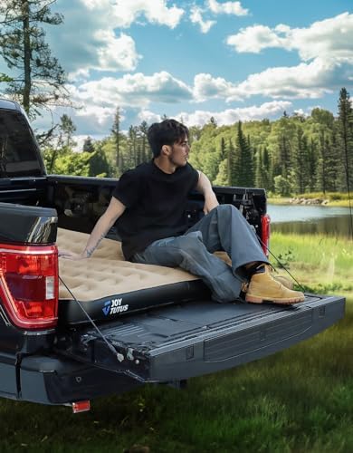 JOYTUTUS Truck Bed Air Mattress with Built-in Pump and Cup Holder 1