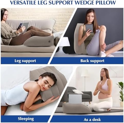 Stickermask Inflatable Leg Elevation Pillow for Swelling Relief and Better Sleep