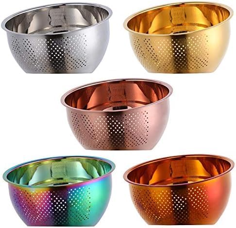 DOCBLACK Rice Washing Bowl with Side Drainers - Gold