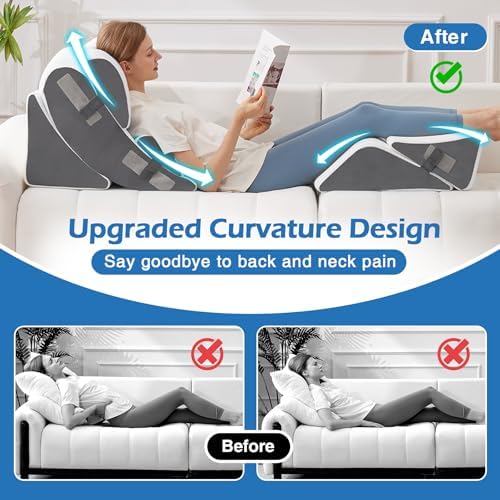 6PCS Orthopedic Wedge Pillow Set for Post Surgery Relief and Acid Reflux