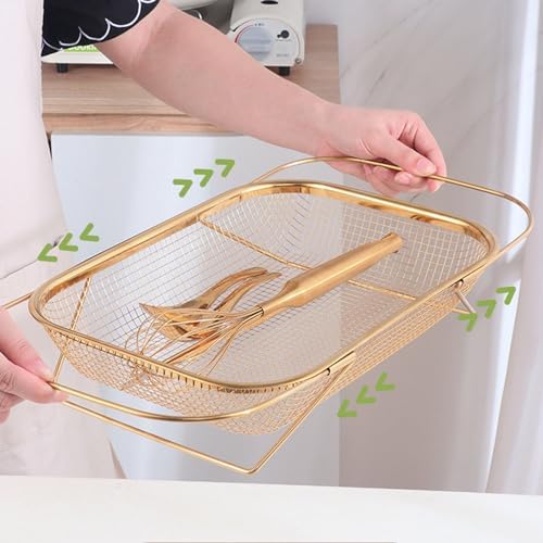 SUNFECILI Over the Sink Colander Strainer Basket Rose Gold