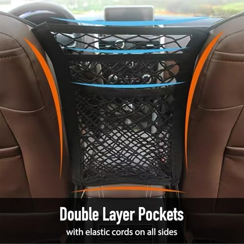 NARATI 3-Layer Car Mesh Organizer Storage Pocket