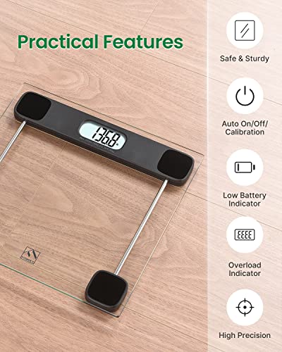 FITINDEX Digital Bathroom Scale for Accurate Weight Measurement