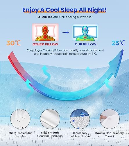 Cozyplayer Cooling Pillow for Neck Support and Sleep Comfort