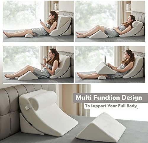 Ganaver 4PCS Orthopedic Pillow Set for Surgery Recovery and Acid Reflux Relief