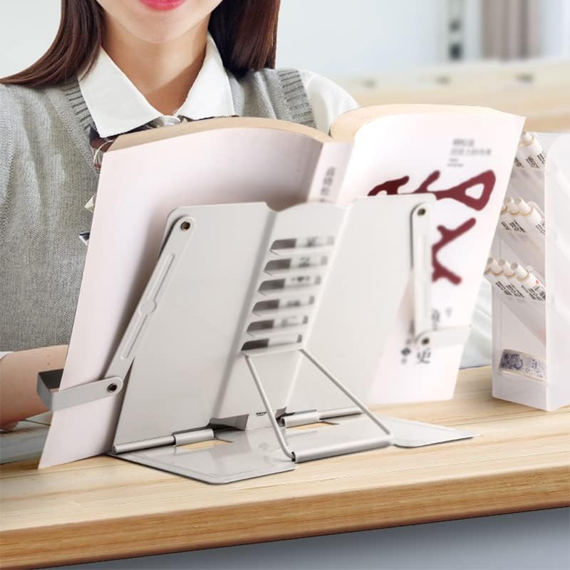 Adjustable Metal Book Stand for Cookbooks and Tablets