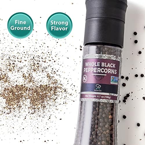 Soeos Salt Pepper Set with Grinder and Shaker 67oz 134oz