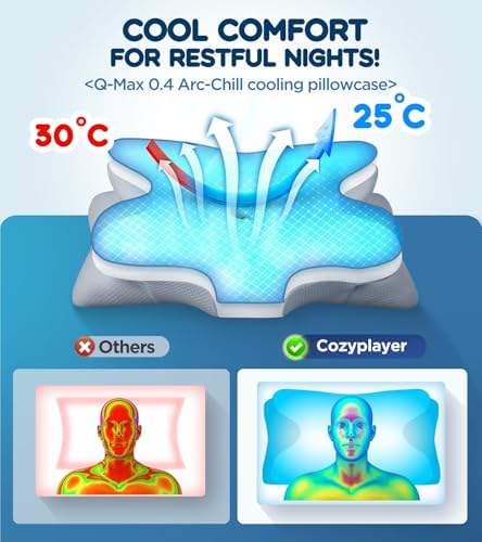 Cozyplayer Contour Neck Support Pillow with Cooling Technology