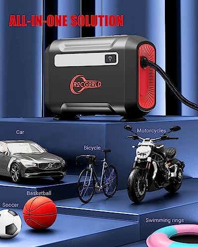 ROCGORLD R8 12V Tire Inflator Portable with Dual Digital Display