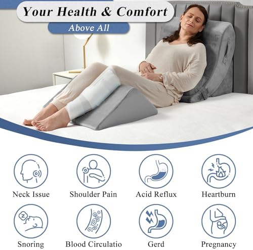 Axelrod 4PCS Orthopedic Wedge Pillow Set for Back Neck Leg Pain Relief