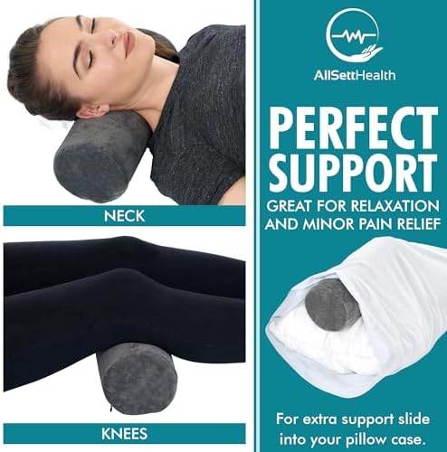 AllSett Health Round Cervical Pillow with Removable Cover 1