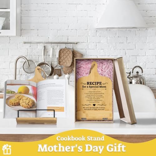 Happy Mothers Day Cookbook Stand Adjustable Kitchen Book Holder
