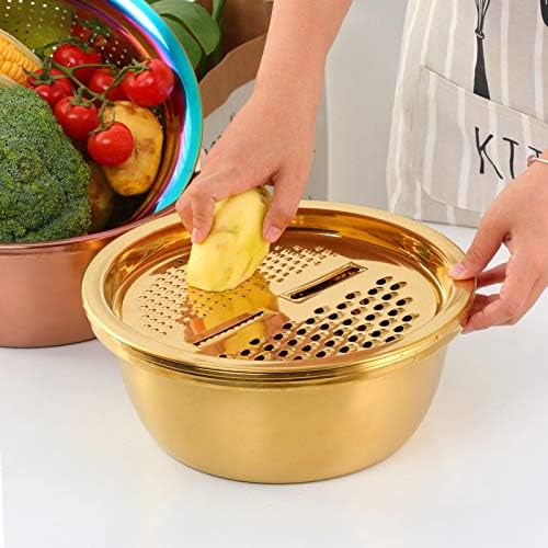 TEHAHA 3-in-1 Colander Set with Peeler and Mixing Bowl