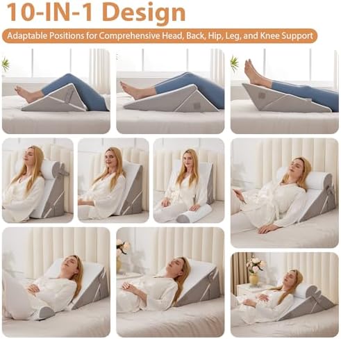 3PCS Adjustable Wedge Pillow for Back and Acid Reflux Relief