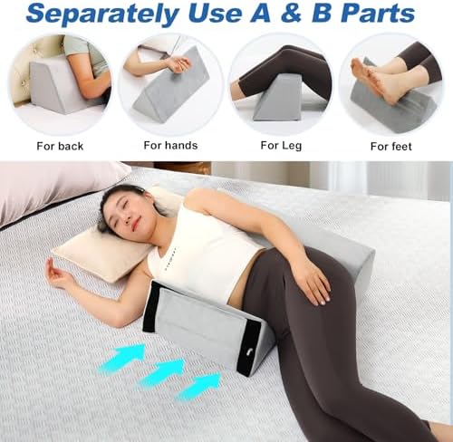 Fanwer Positioning Wedge Pillow for Back Pain Relief Snoring Prevention