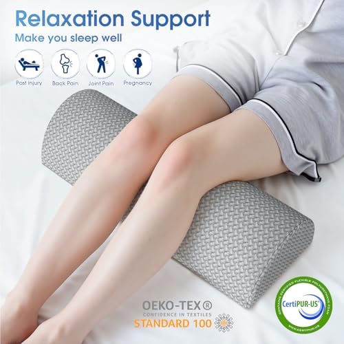 TranquilRelax Half Moon Knee Pillow for Back Sleepers
