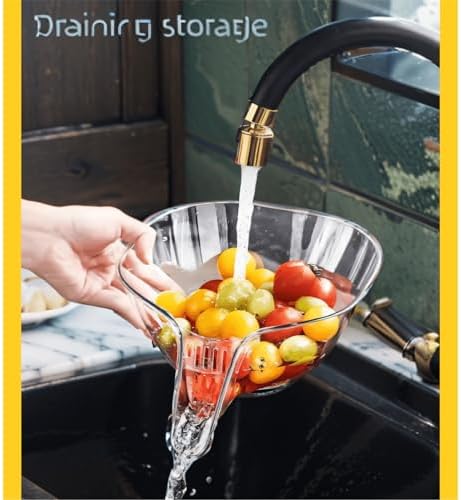 Crystal Clear Kitchen Drain Basket with Spout and Colander 1