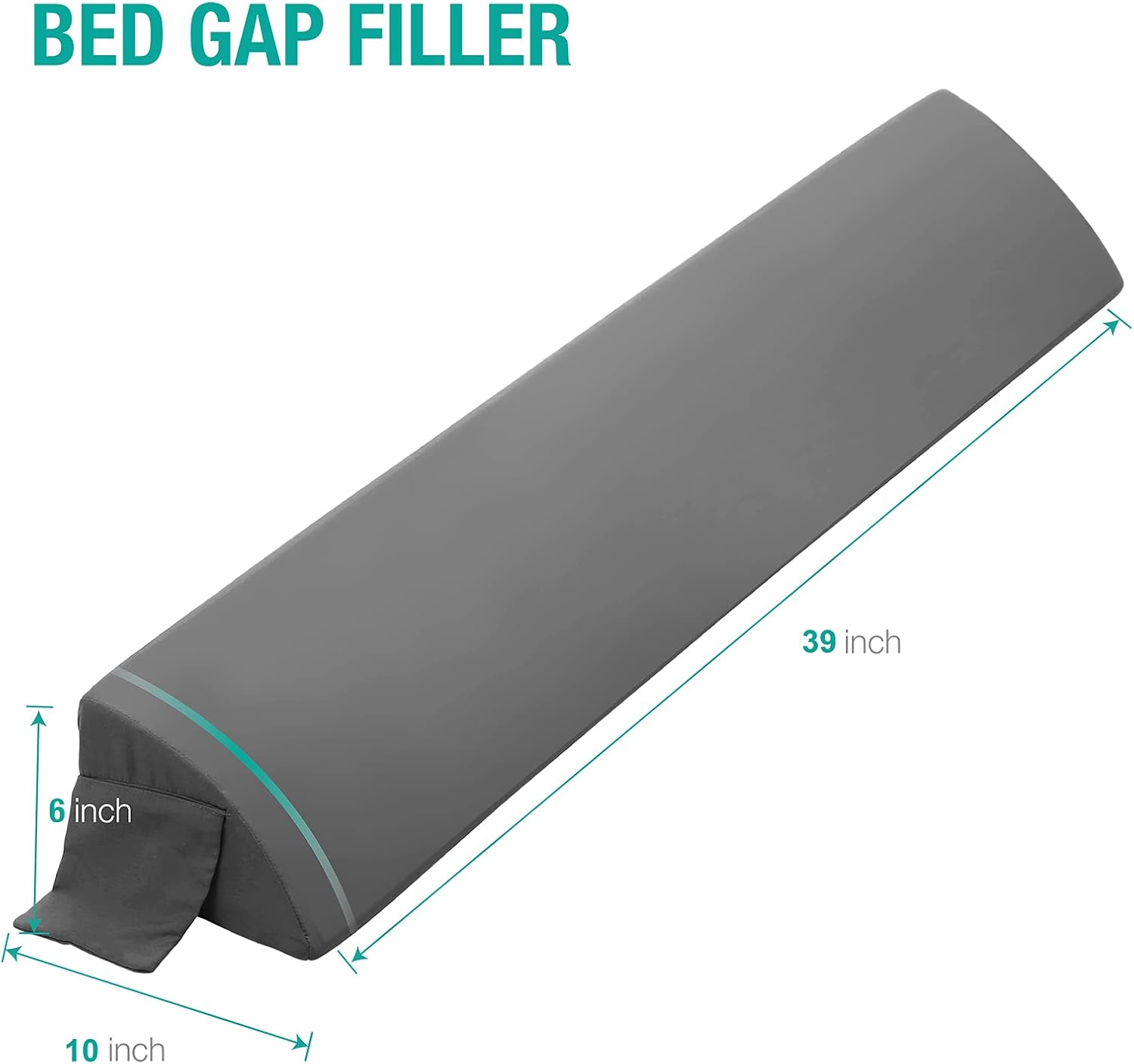 Vekkia Headboard Pillow with Phone Pocket 39 x 10 x 6