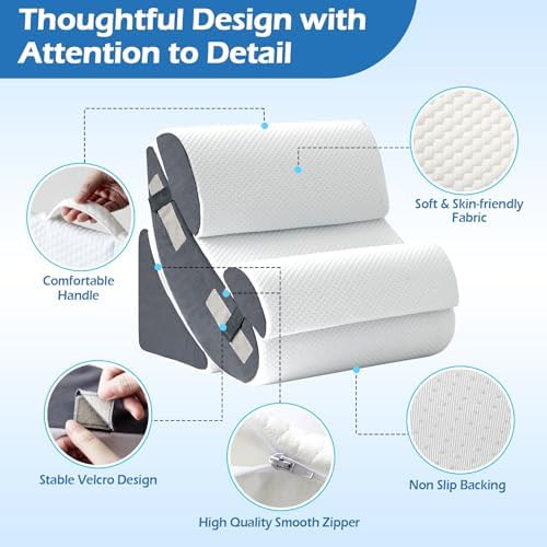 6PCS Orthopedic Wedge Pillow Set for Post Surgery Relief and Acid Reflux