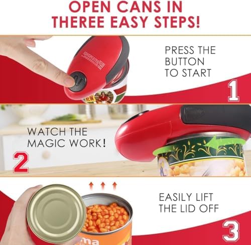 ViperSnap Electric Can Opener - Hand Free Red Battery Operated 1