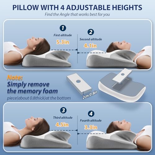 LUOFNI Contoured Neck Support Pillow for Side Sleepers