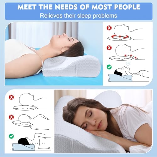 Contoured Cervical Neck Pillow for Sleep Support