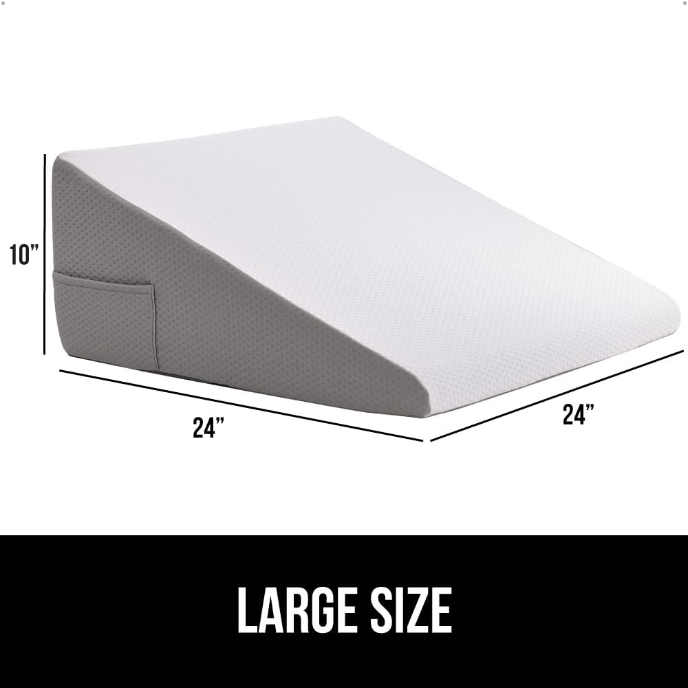GORILLA GRIP Bed Wedge Pillow with Dots and Storage