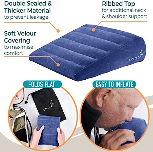 Circa Air Inflatable Wedge Pillow for Travel and Sleep Support