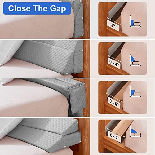 EUHAMS Queen Size Bed Wedge Pillow - 60x10x6 Gray