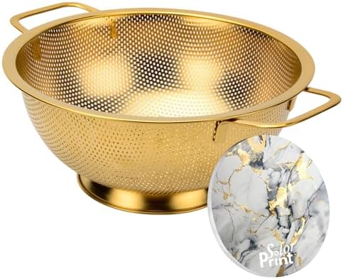 Solorprint 5 Quart Stainless Steel Colander with Coaster