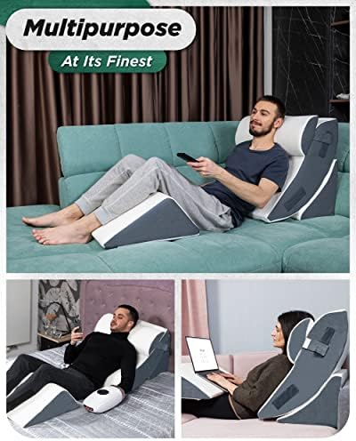 Lunix 4pcs Orthopedic Bed Wedge Pillow Set with Hot Cold Pack 1