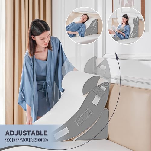 Yojoker 4PCS Orthopedic Wedge Pillow Set for Sleep Pain Relief