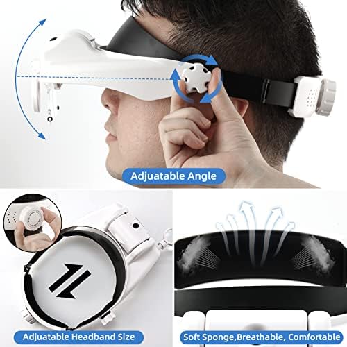 MORDUEDDE Lighted Head Magnifying Glasses with 15X-13X Magnification 1
