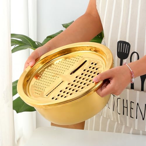 Meisha 3Pcs Stainless Steel Colander Set - Gold 1